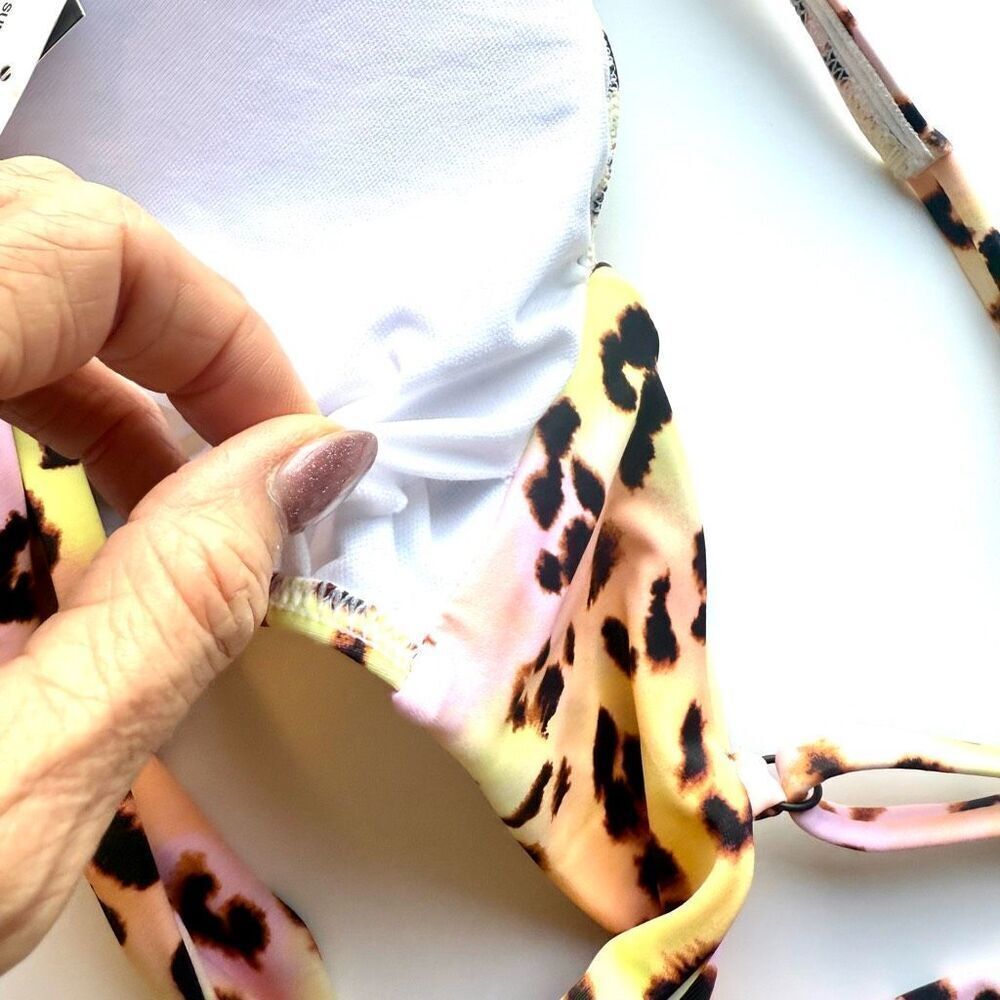 NWT Bar III Women's Animal-Print O-Ring Monokini Swimsuit.  Size L - Picture 5 of 9